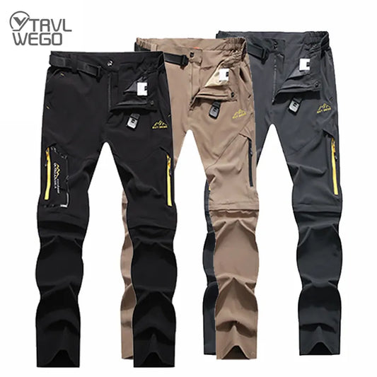 TRVLWEGO Men's Camping Hiking Pants Trekking High Stretch Summer Thin Waterproof Quick Dry UV-Proof Outdoor Travel Trousers
