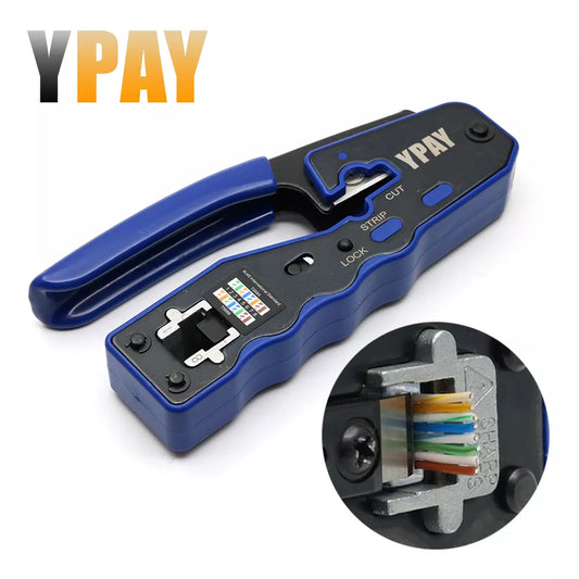 YPAY rj45 crimper network tools pliers cat5 cat6 8p rg rj 45 ethernet cable Stripper pressing wire clamp tongs clip rg45 lan