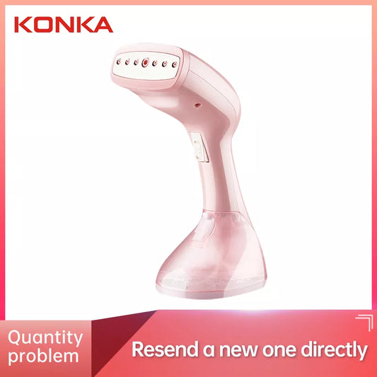 KONKA Handheld Garment Steamer 1500w Pink Ironing For Clothes 250ml Portable Home&Travel 15s Fast-Heat Household Fabric Steam