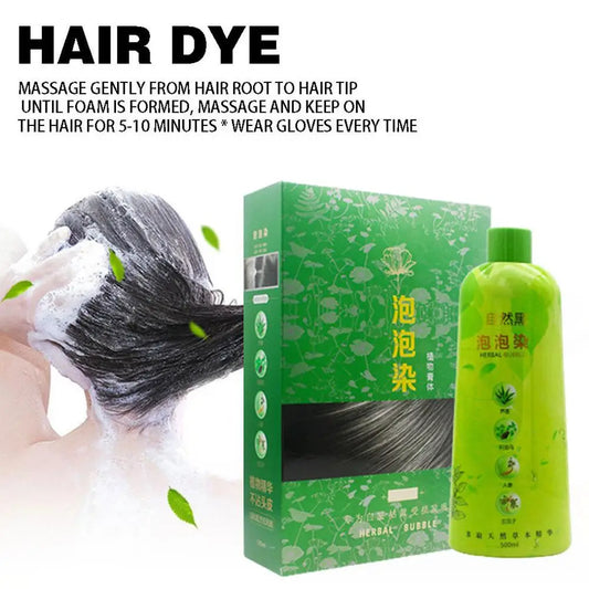 3 In 1 Brimless Shampoo Black Hair Dye Coloring Shampoo Nourishes Long Lasting For Men Women Bubble Gray Hair Dye Shampoo 500ml