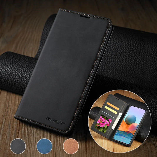 Wallet Card Slot Magnetic Flip Leather Case For Xiaomi Redmi 13C 12 12C 10C 9A 9C Note 12 Pro 12S 11 10S 9 8 7 Poco X5 11T 13T