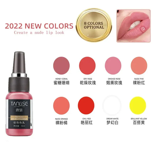 Professional Tattoo Lip Ink Microblading Pigments for Micropigmentation Mermanent makeup Devices Lip tint eyebrow pigment 18ml