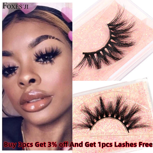 FOXESJI Eyelashes Makeup Mink Lashes 3D Fluffy Cruelty free Natural Mink Lashes Cross Volume False Eyelashes Eyelash Extension