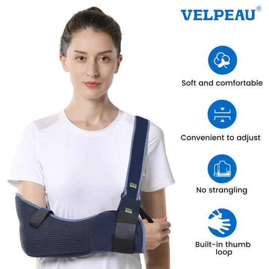 VELPEAU Arm Sling Immobilizer for Elbow Joint Injury and Dislocated Rotator Cuff Medical Shoulder Sling Support Comfortable